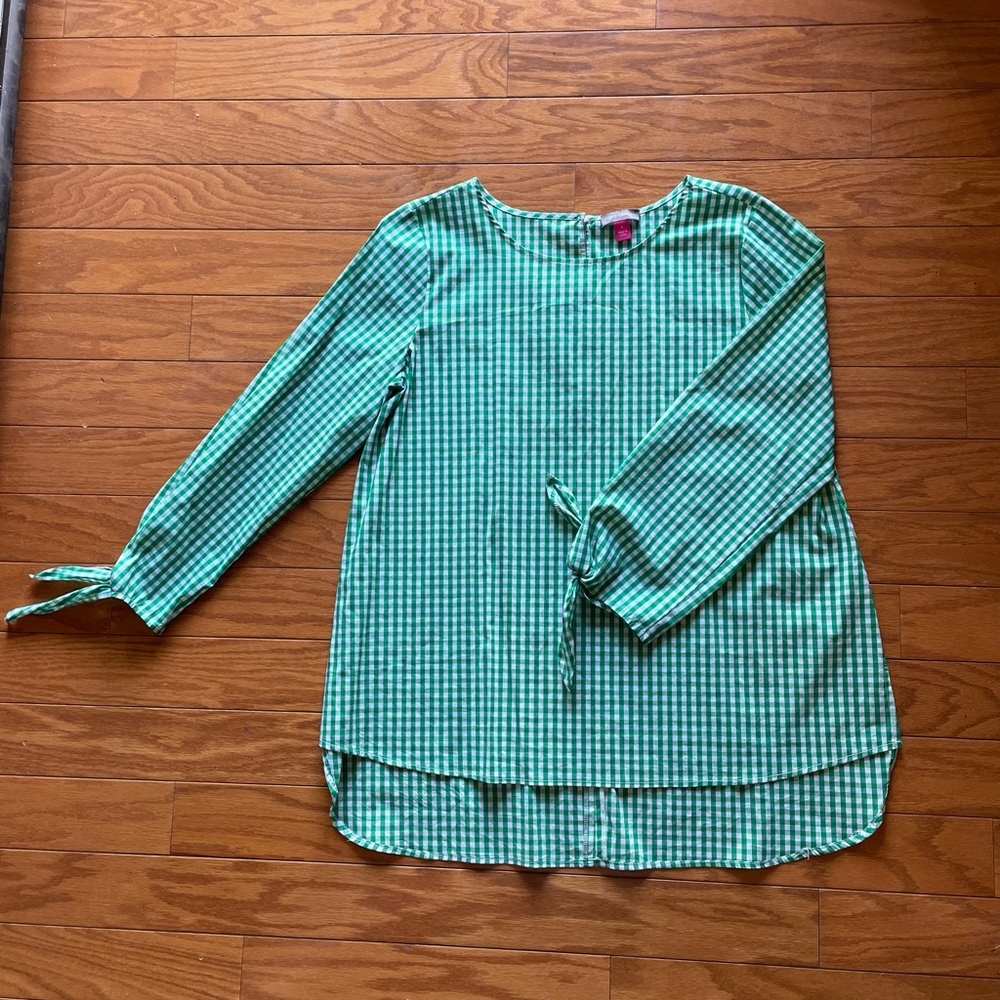 Vince Camuto checkered blouse size small